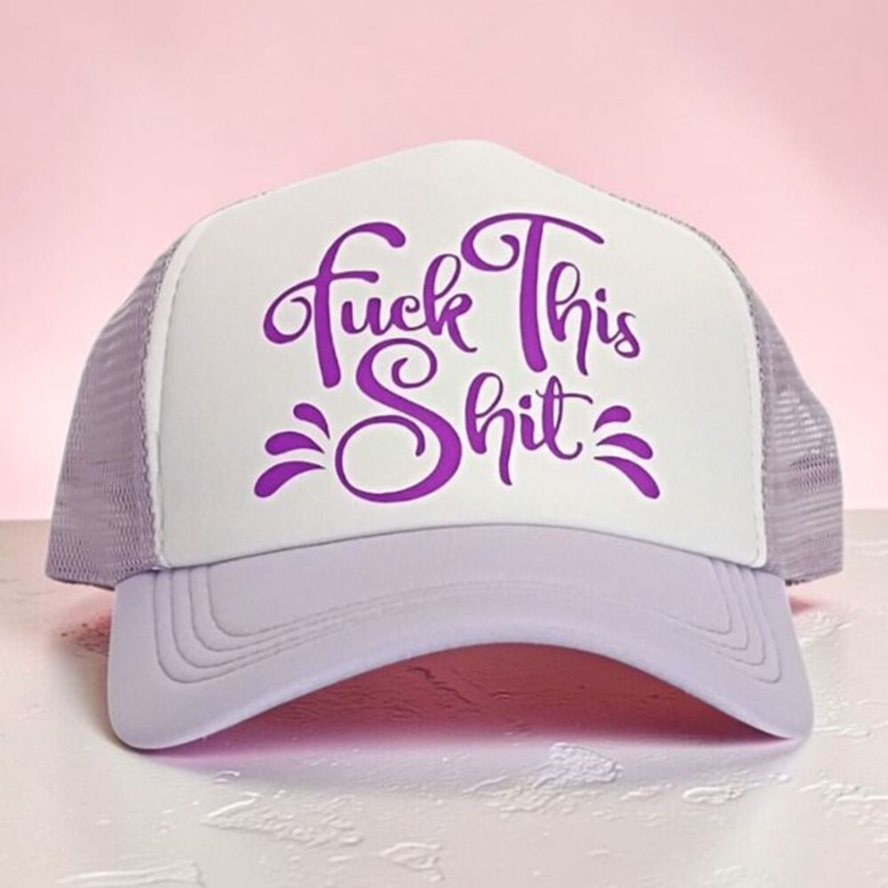 Purple & White Trucker Hat Adult Humor Gift for her f this s
